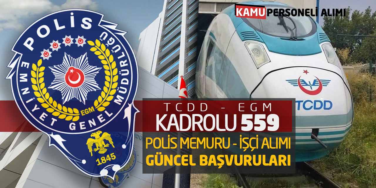 TCDD - EGM Kadrolu 559 Polis Memuru - İşçi Alımı Güncel Başvuruları