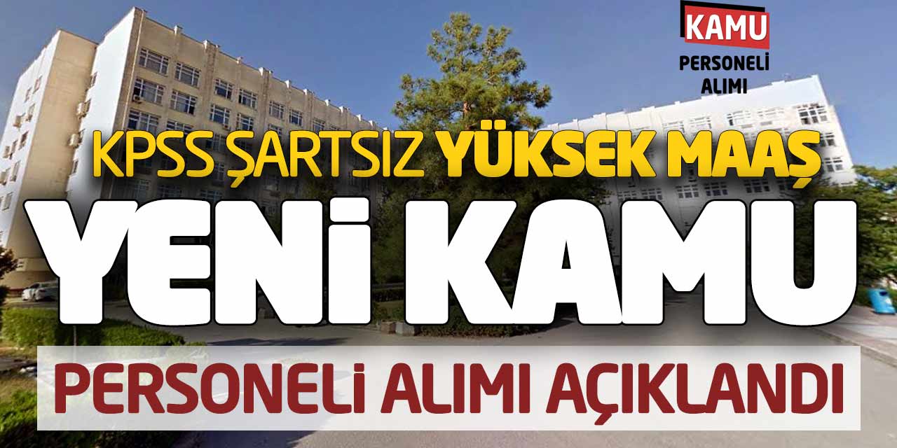 KPSS Şartsız Yüksek Maaşlarla Yeni Kamu Personeli Alımı Açıklandı