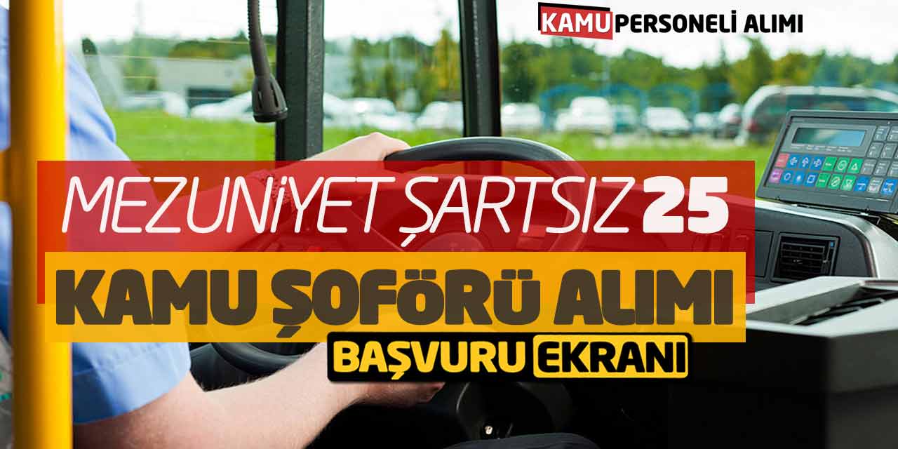 Mezuniyet Şartsız 25 Kamu Şoförü Alımı Online Başvuruları Başladı