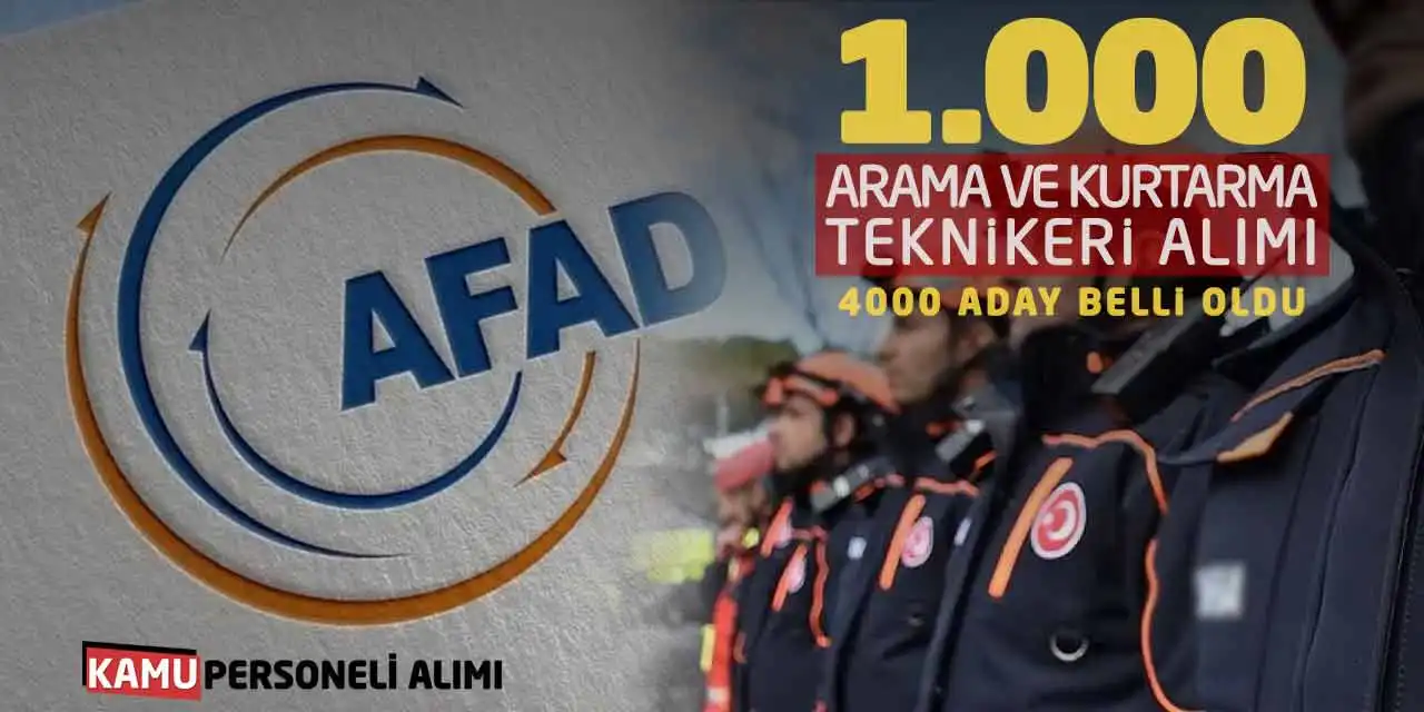 AFAD 1000 Arama Kurtarma Teknikeri Alımı: 4000 Aday Belli Oldu