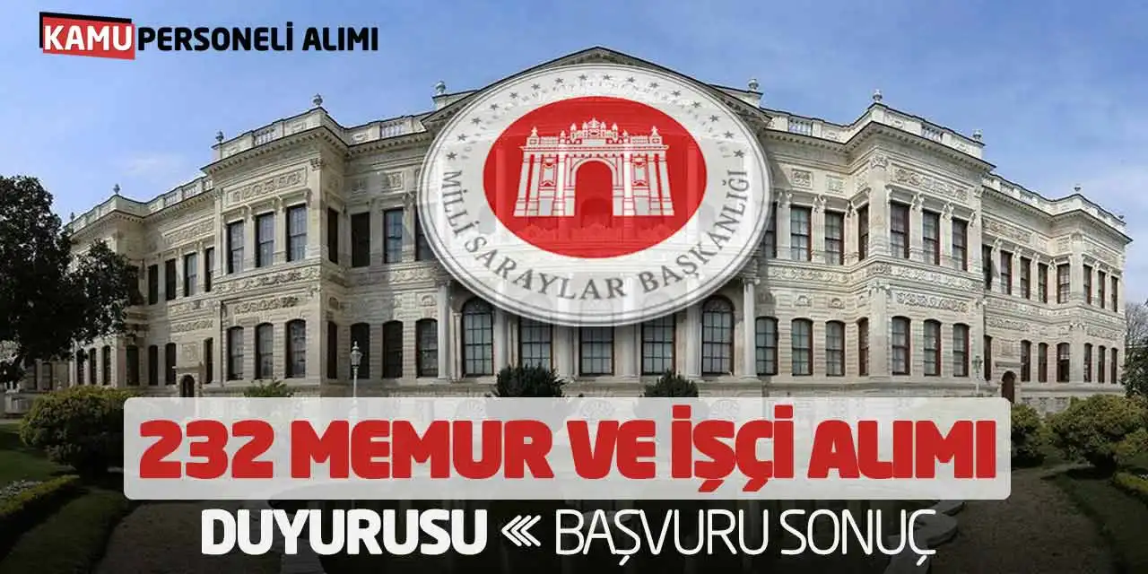 Milli Saraylar 232 Memur ve İşçi Alımı Duyurusu: Başvuru Sonuç