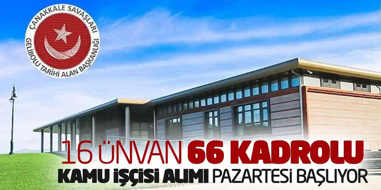 16 Ünvanda 66 Kadrolu Kamu İşçisi Alımı Pazartesi Başlıyor