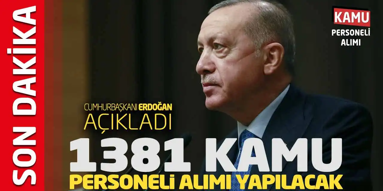 Cumhurbaşkanı Erdoğan Açıkladı: 1381 Kamu Personeli Alımı Yapılacak