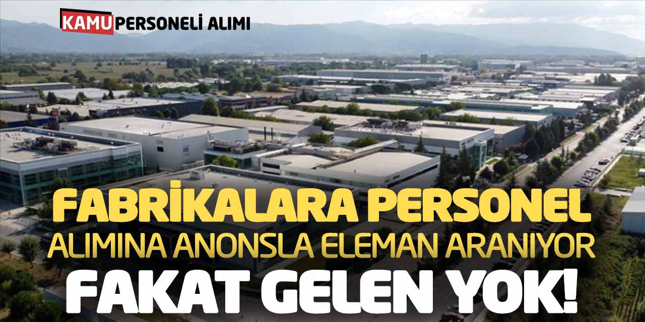 Fabrikalara Personel Alımına Anonsla Eleman Aranıyor! Fakat Gelen Yok