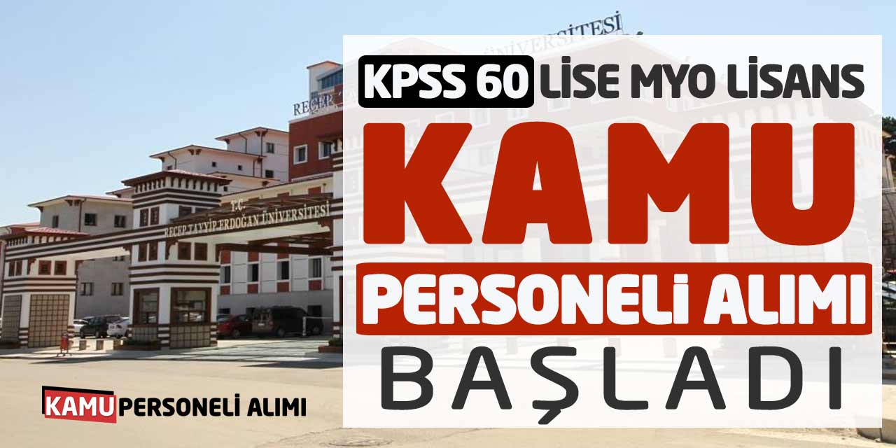 KPSS 60 Lise Önlisans Lisans Güncel Kamu Personeli Alımı Başladı