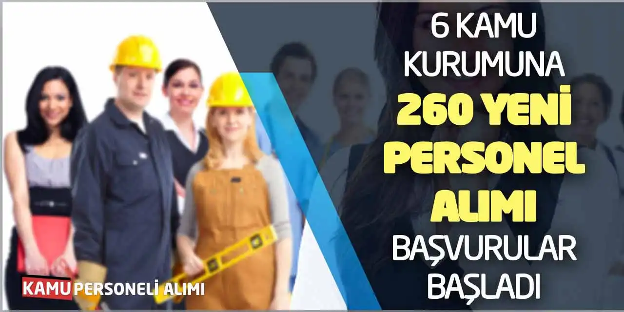 6 Kamu Kurumuna 260 Yeni Personel Alımı Başvurular Başladı