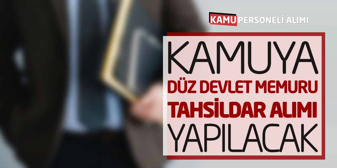 Kamuya Düz Devlet Memuru Tahsildar Personel Alımı Yapılacak