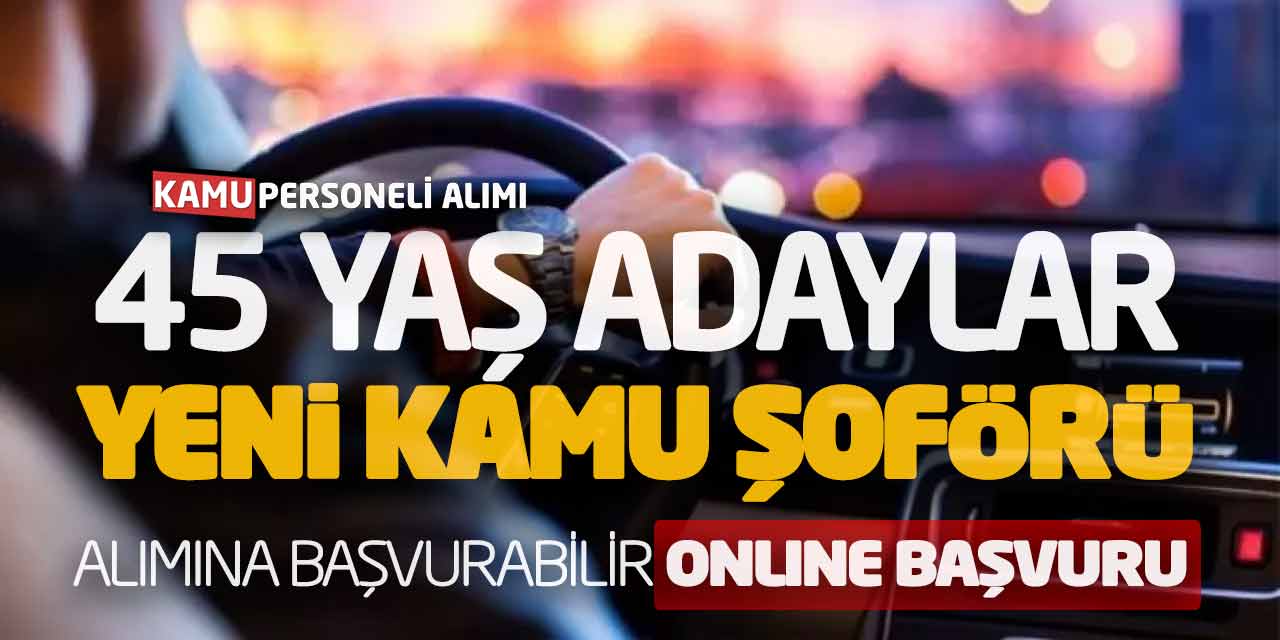 45 Yaş Adaylar Yeni Kamu Şoförü Alımına Başvurabilir! Online Başvuru