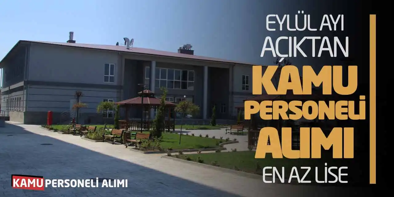 Eylül Ayı Açıktan Kamu Personeli Alımı Yapılacak! En Az Lise