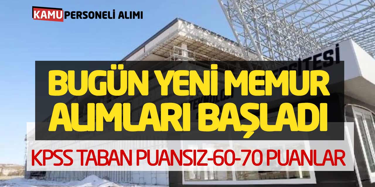 Bakanlık KPSS Şartsız Güncel Memur Personel Alımı Başvuruları