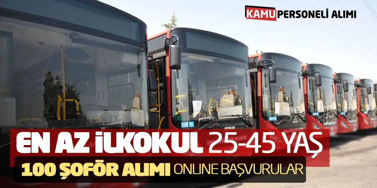 En Az İlkokul 25-45 Yaş 100 Şoför Alımı Online Başvurular