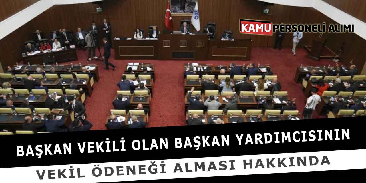 Başkan Vekili Olan Başkan Yardımcısının Vekil Ödeneği Hakkında