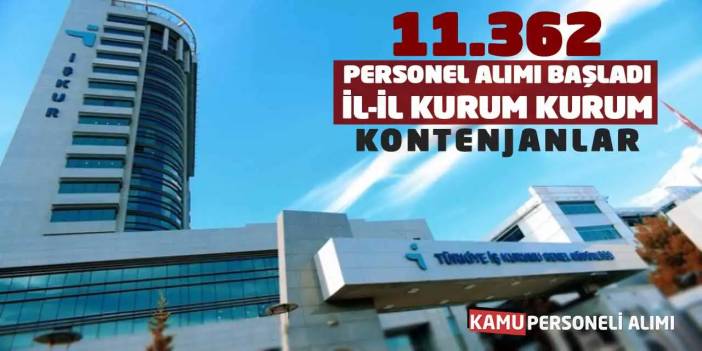 11.362 Personel Alımı Başladı: İl-İl Kurum-Kurum Kontenjanlar