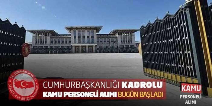 Cumhurbaşkanlığı Kadrolu Kamu Personeli Alımı Bugün Başladı