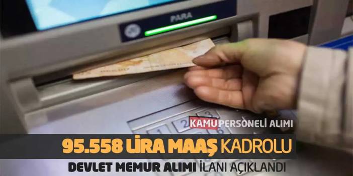95.558 Lira Maaş: Kadrolu Devlet Memur Alımı İlanı Açıklandı