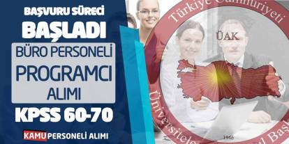 Başvuru Süreci Başladı! Yeni Büro Personeli Programcı Alımı KPSS 60-70